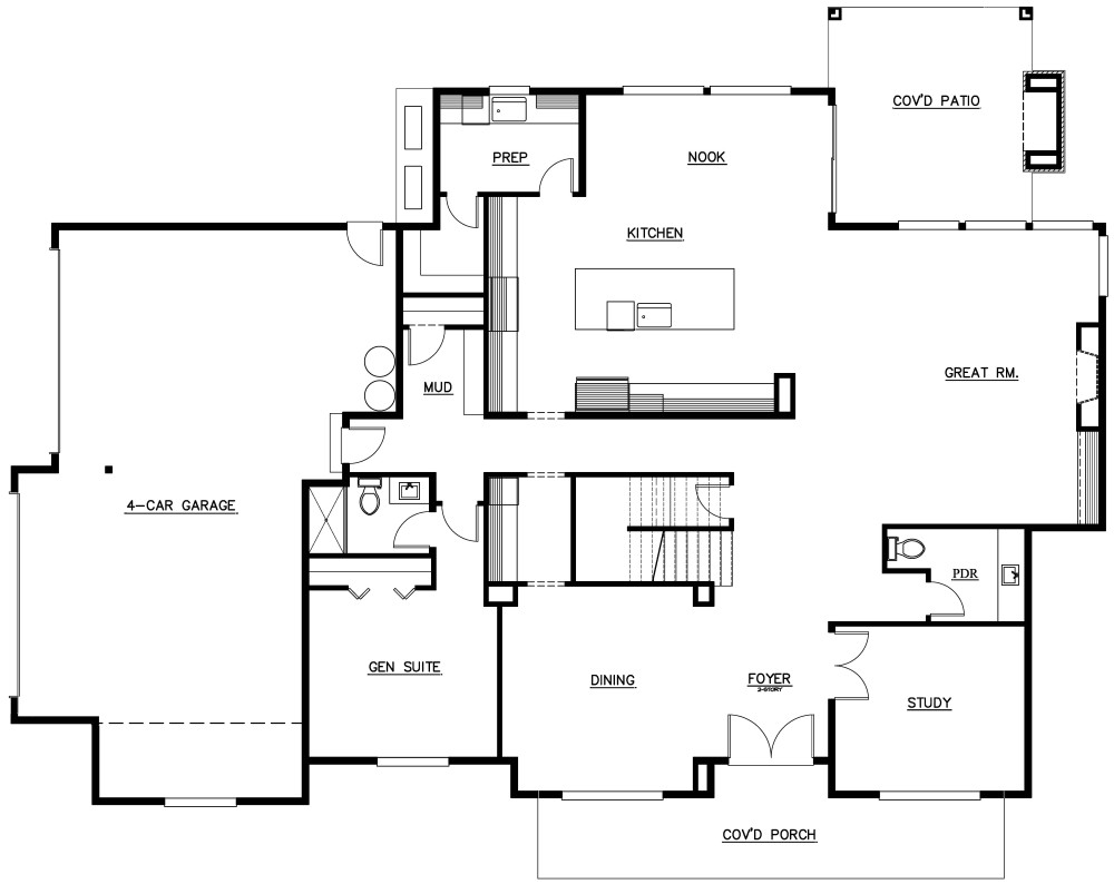 Main Floor Plan floorplan for the Cedar - Lot 3 home