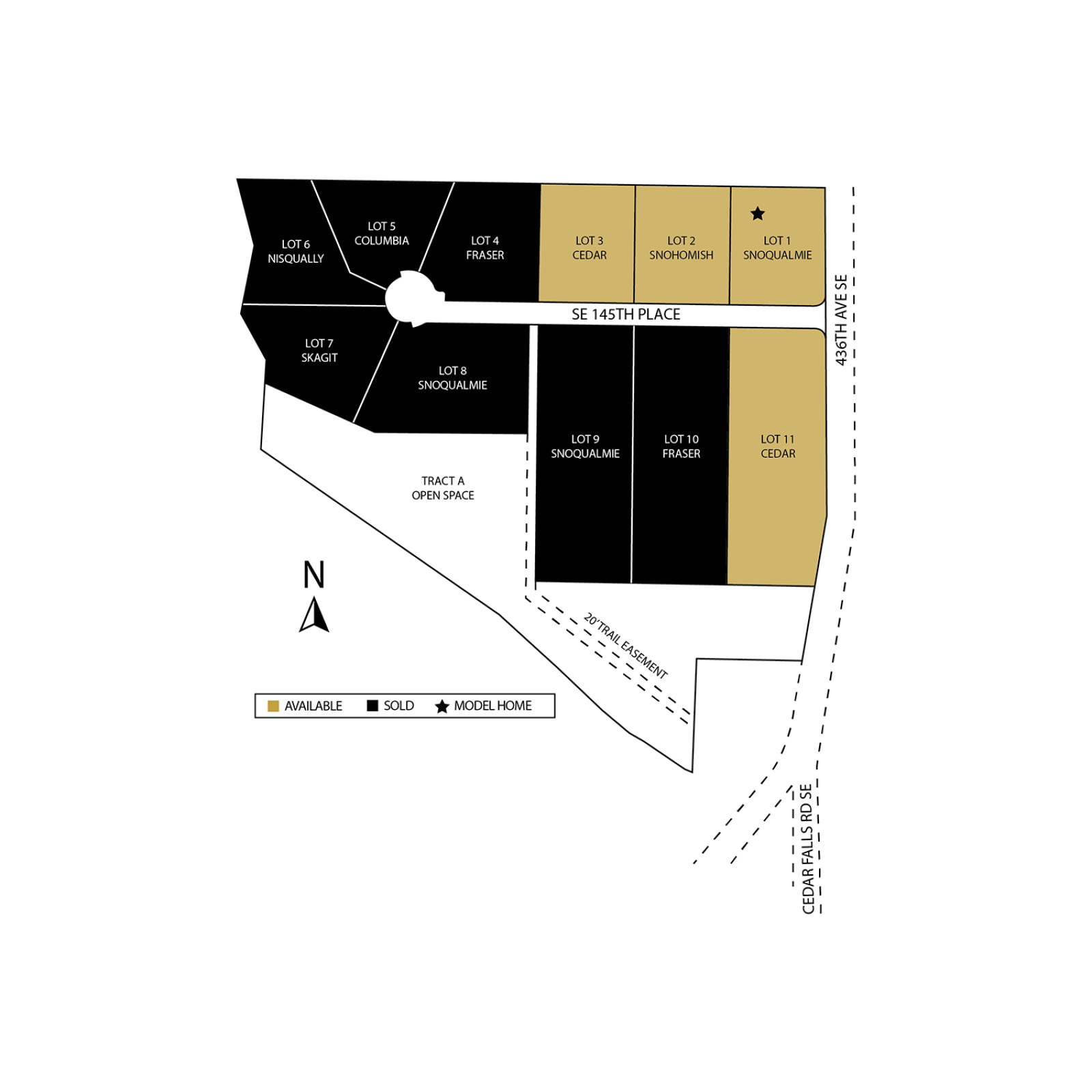 Plot map for the Three Rivers community