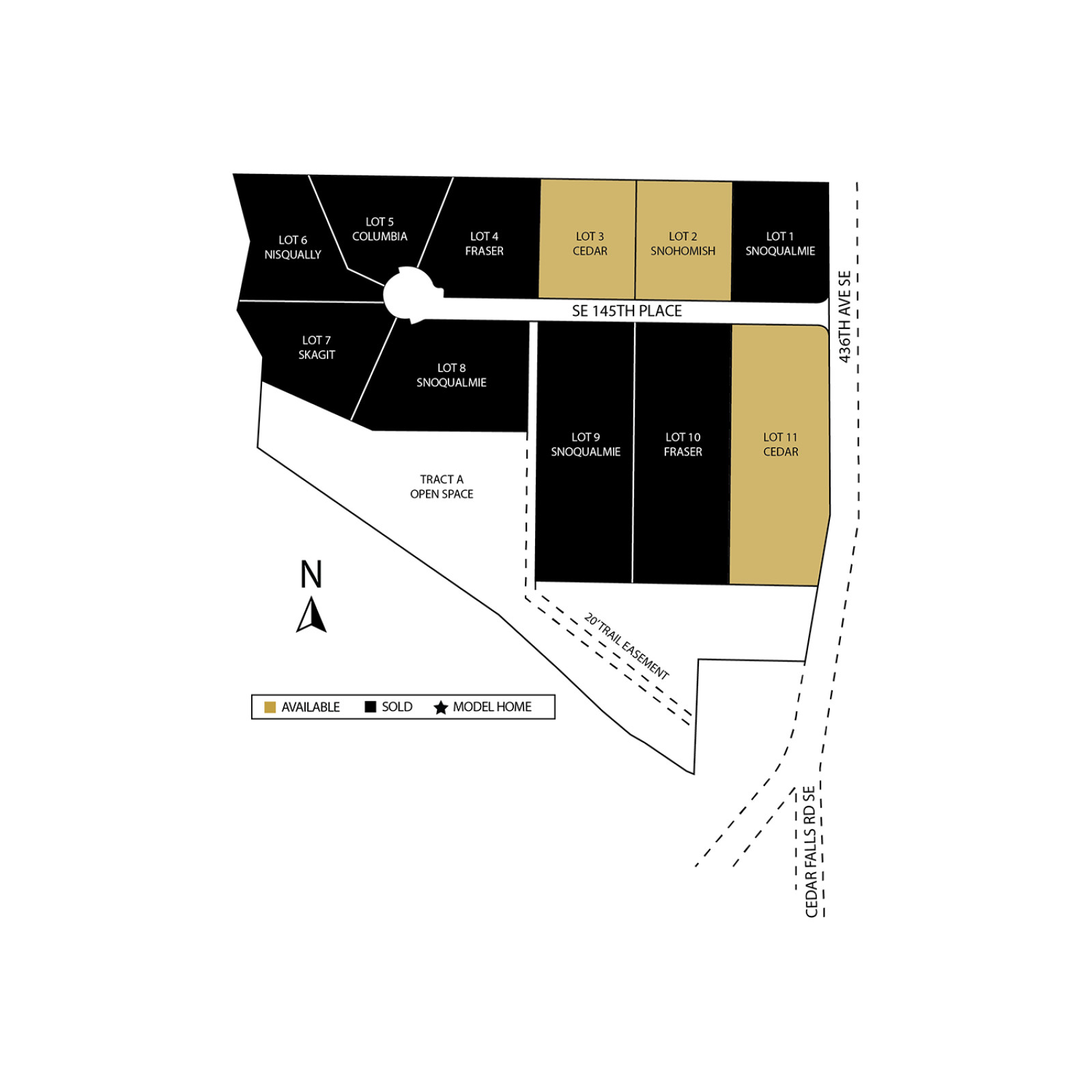 Plot map for the Three Rivers community