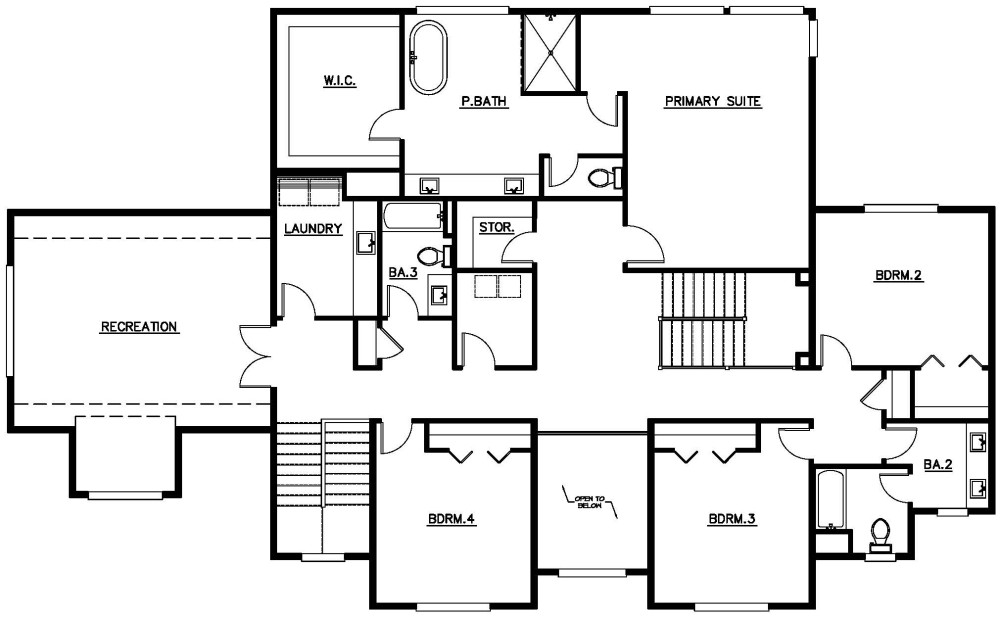 Upper Floor Plan floorplan for the Snohomish - Lot 2 home