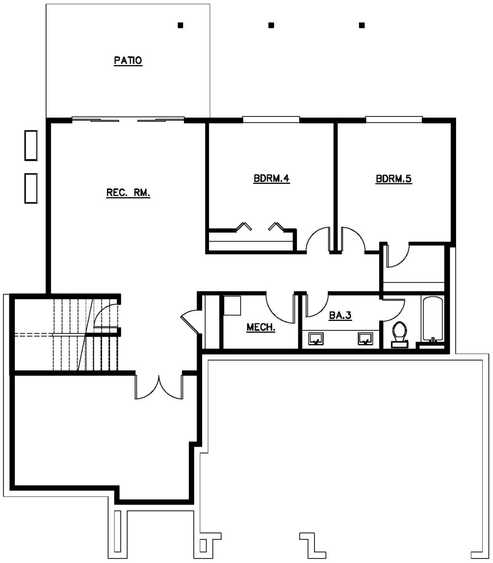 Basement floorplan for the Sonoma - Lot 14 home