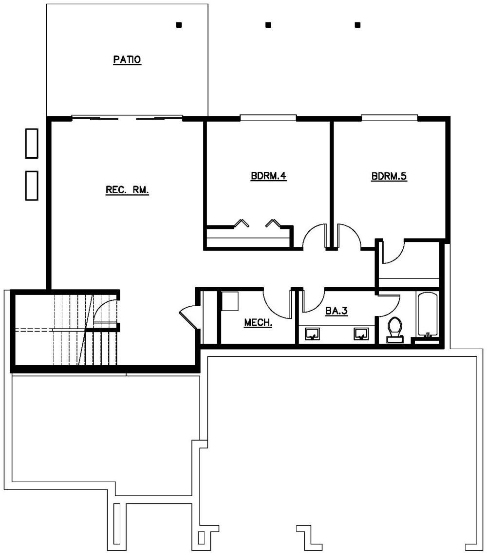 Basement floorplan for the Sonoma - Lot 14 home