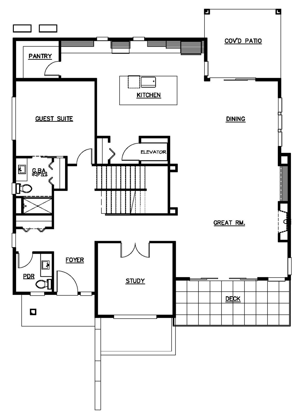 Main Floor Plan floorplan for the Woodridge - Lot 7 home