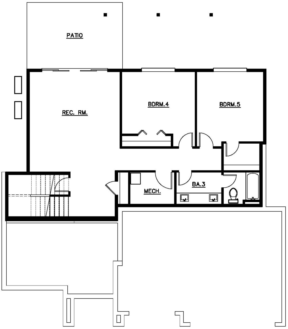Basement floorplan for the Sonoma - Lot 14 home