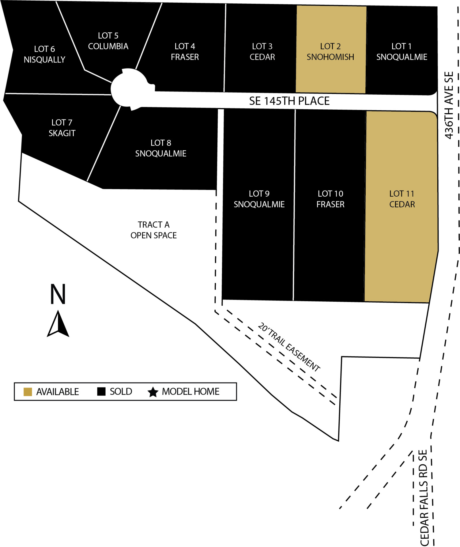 Plot map for the Three Rivers community